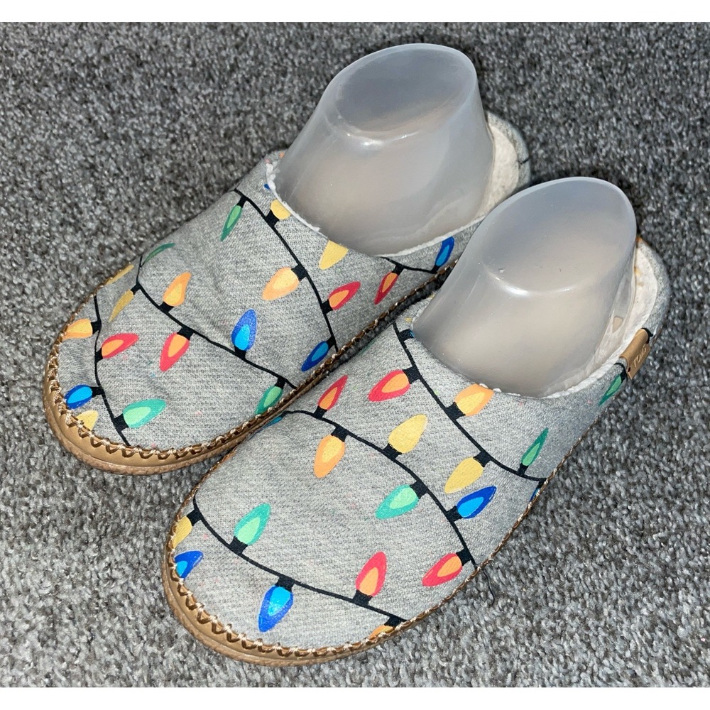 TOMS Slippers Birch Glow in the DARK Christmas Lights Women's 9